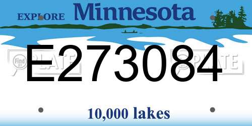 E273084 Minnesota License Plate