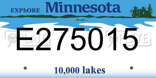 E275015 Minnesota License Plate