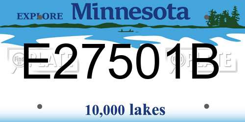 E27501B Minnesota License Plate