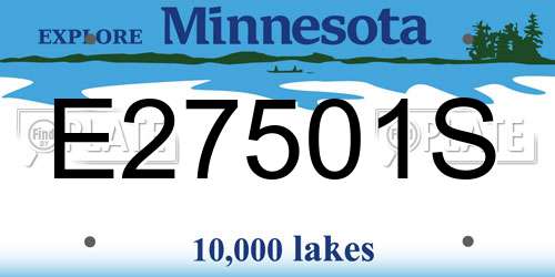 E27501S Minnesota License Plate