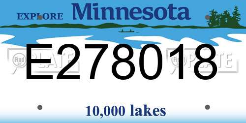 E278018 Minnesota License Plate
