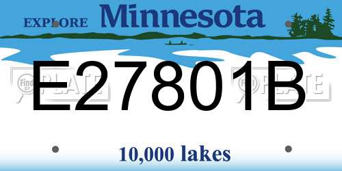 E27801B Minnesota License Plate