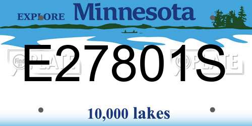 E27801S Minnesota License Plate