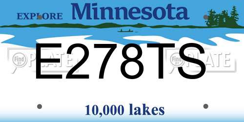 E278TS Minnesota License Plate