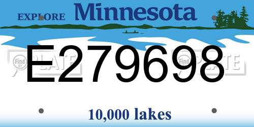 E279698 Minnesota License Plate