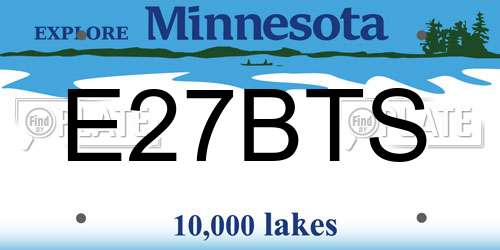 E27BTS Minnesota License Plate