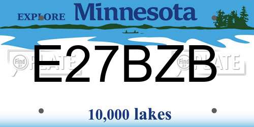 E27BZB Minnesota License Plate