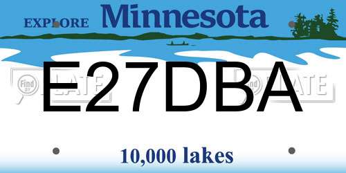 E27DBA Minnesota License Plate