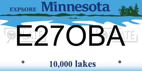 E27OBA Minnesota License Plate