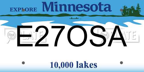 E27OSA Minnesota License Plate