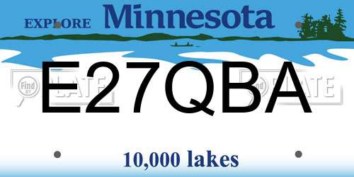 E27QBA Minnesota License Plate