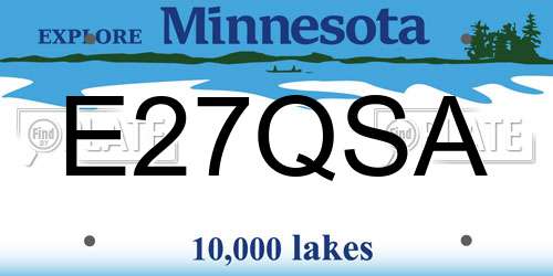 E27QSA Minnesota License Plate