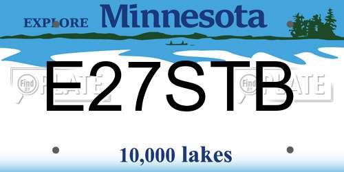 E27STB Minnesota License Plate