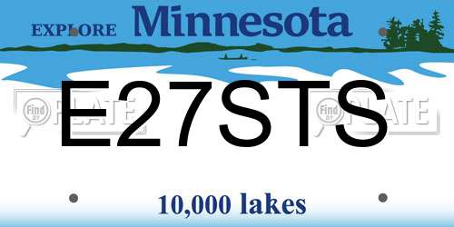 E27STS Minnesota License Plate