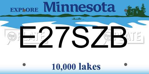 E27SZB Minnesota License Plate