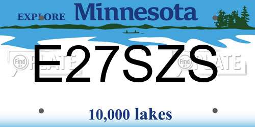 E27SZS Minnesota License Plate