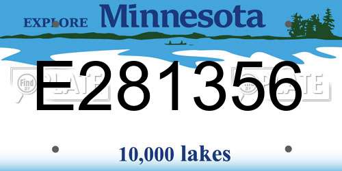 E281356 Minnesota License Plate