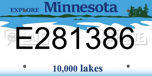 E281386 Minnesota License Plate