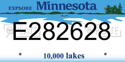 E282628 Minnesota License Plate