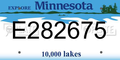 E282675 Minnesota License Plate