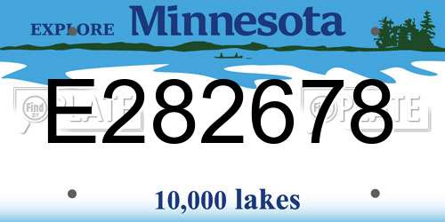 E282678 Minnesota License Plate