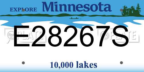 E28267S Minnesota License Plate