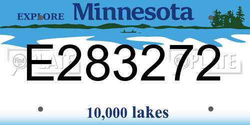 E283272 Minnesota License Plate