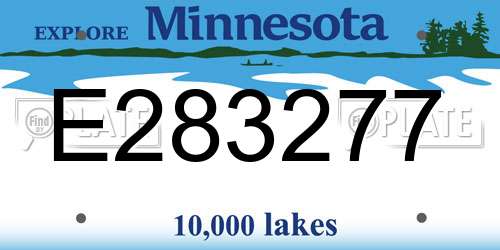 E283277 Minnesota License Plate