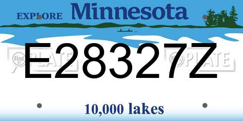 E28327Z Minnesota License Plate