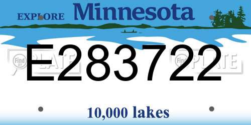 E283722 Minnesota License Plate