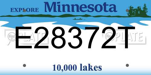 E28372T Minnesota License Plate