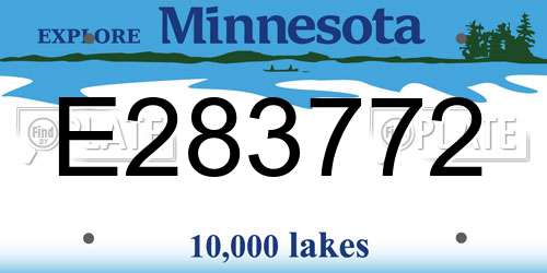 E283772 Minnesota License Plate