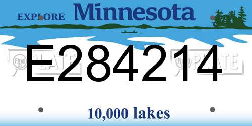 E284214 Minnesota License Plate