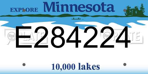 E284224 Minnesota License Plate