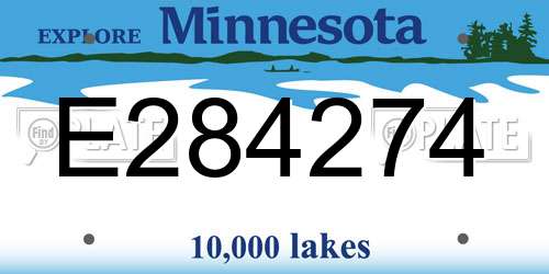 E284274 Minnesota License Plate