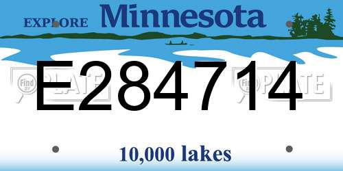 E284714 Minnesota License Plate