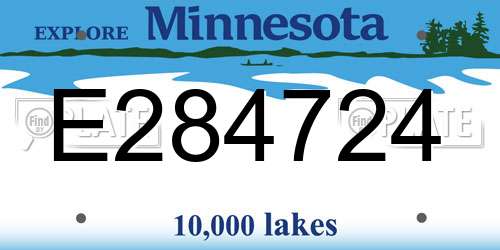 E284724 Minnesota License Plate