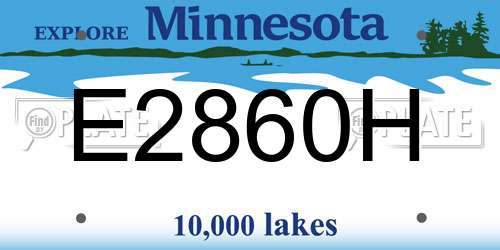 E2860H Minnesota License Plate