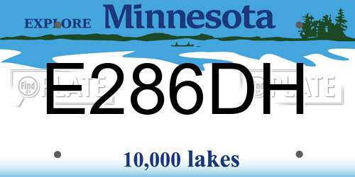 E286DH Minnesota License Plate