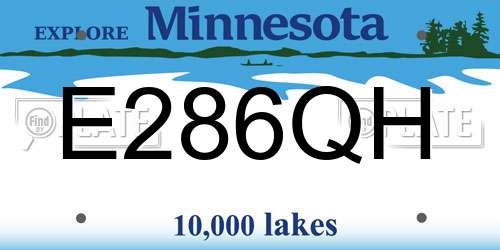 E286QH Minnesota License Plate