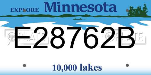 E28762B Minnesota License Plate
