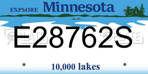 E28762S Minnesota License Plate