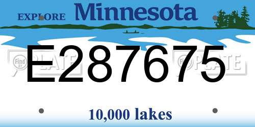E287675 Minnesota License Plate
