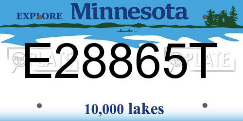 E28865T Minnesota License Plate