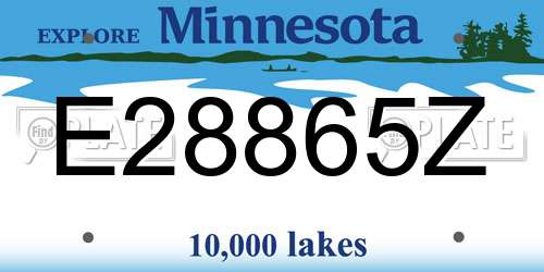 E28865Z Minnesota License Plate