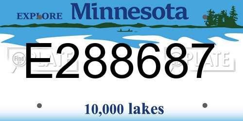 E288687 Minnesota License Plate