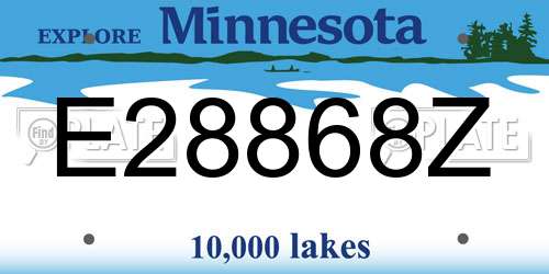 E28868Z Minnesota License Plate