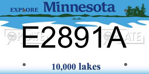 E2891A Minnesota License Plate