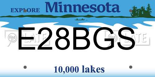 E28BGS Minnesota License Plate