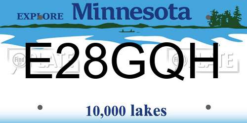 E28GQH Minnesota License Plate